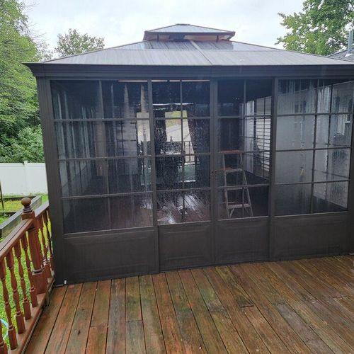 Sunjoy 12 ft x 14 ft Brown Metal Rectangle Gazebo at Lowes