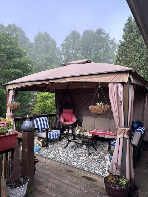 Siavonce 8.08-ft x 8.04-ft Gray Gazebo replacement canopy