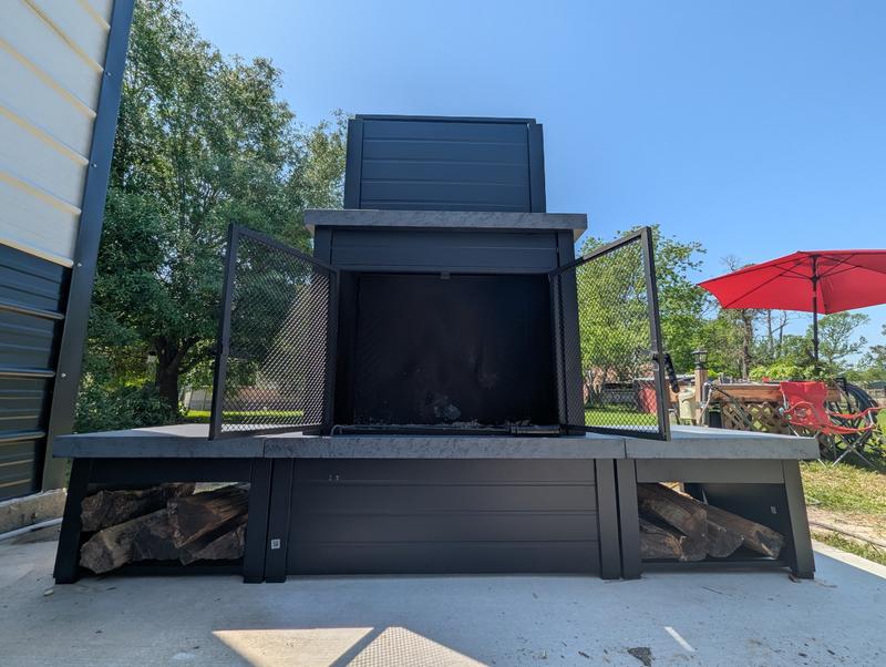 Sunjoy Outdoor Wood-Burning Steel Fireplace Set at Tractor
