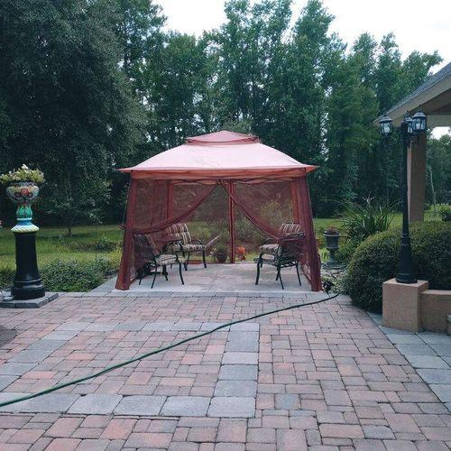 Sunjoy 11-ft x 11-ft Brown Rectangle Pop-up Soft top Roof in