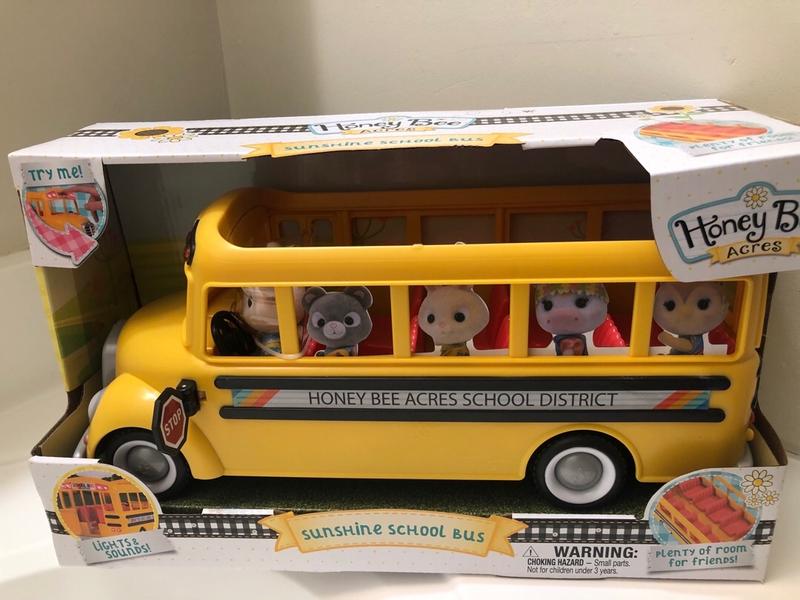 Honey Bee Acres Sunshine School Bus Vehicle with Lights