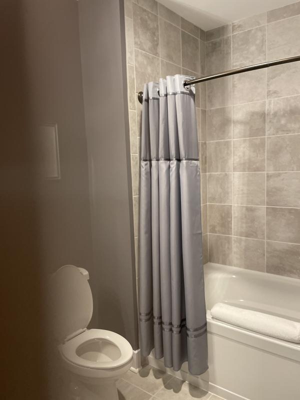 Hookless Escape Graphite with Fabric Nliner Shower Curtain : : Home