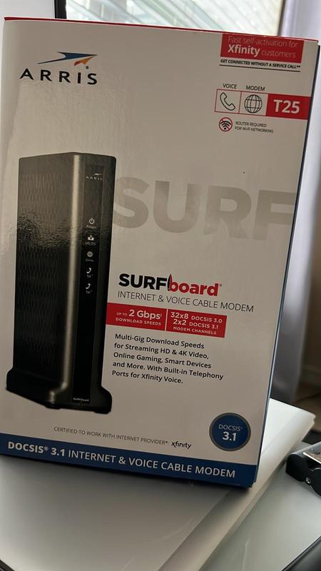 T25 SURFboard® DOCSIS® 3.1 Cable Modem for Xfinity Internet & Voice