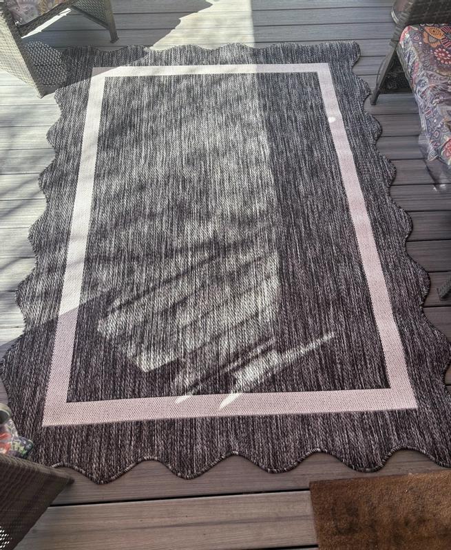 Livabliss Miami Beach 7-ft x 9-ft Flatweave Polypropylene Black/Cream ...