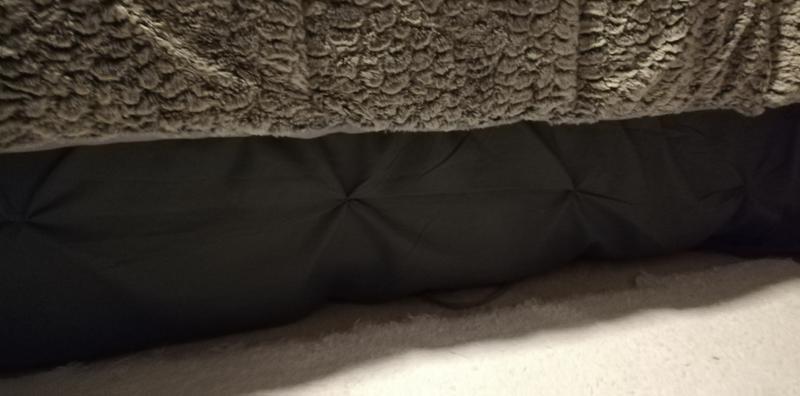 Gray pintuck matches perfectly with the faux fur comforter that I have.