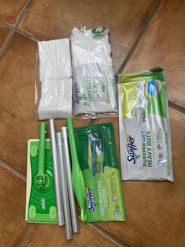 Swiffer Sweeper Dry Wet Starter Kit 46 H x 10 W x 8 D SilverGreen