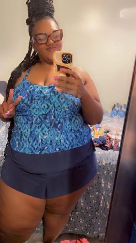 Customer photo for "Farrah Bali Brocade Swim Romper is Gorgeous, well fitting, swimsuit!"