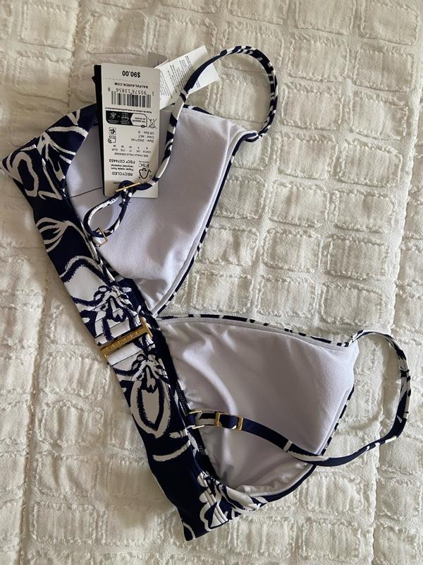 シンプル【Ralph Lauren】Vカット ロゴ ビキニ上下セット 上品【LAUREN Ralph Lauren】リゾート ホルタービキニ上下セット