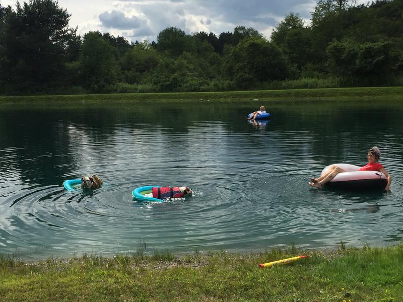 Safely floatin on our friends pond