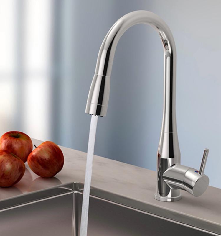 Symmons Sereno Stainless Steel Single Handle Filtered Kitchen Faucet ...