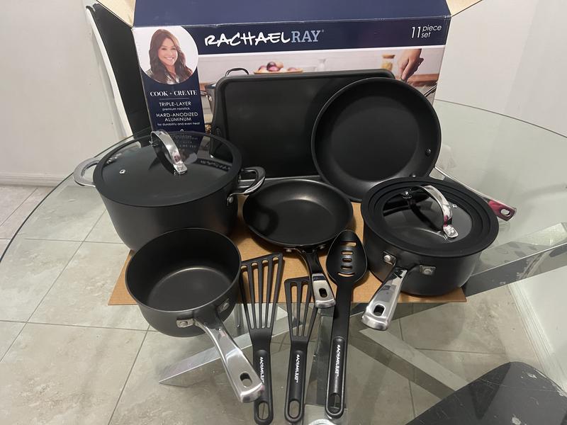 Rachael Ray, Cook + Create Hard Anodized Nonstick 11-Piece Cookware Set -  Zola