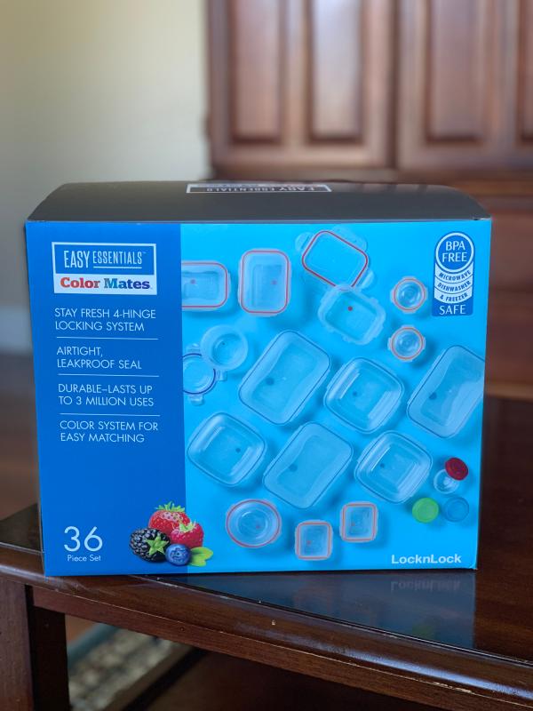 LocknLock Easy Essentials Color Mates Food Storage Container Set - 20pc