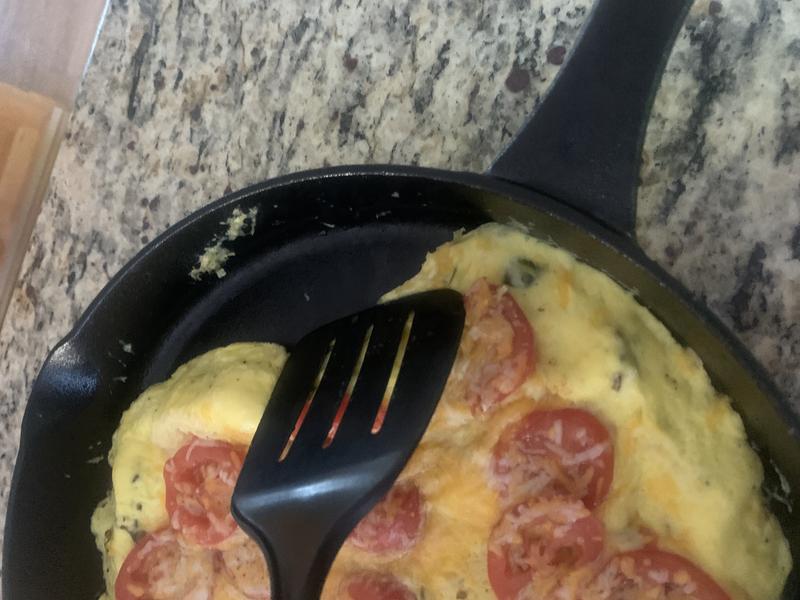 The frittata did not stick to the skillet