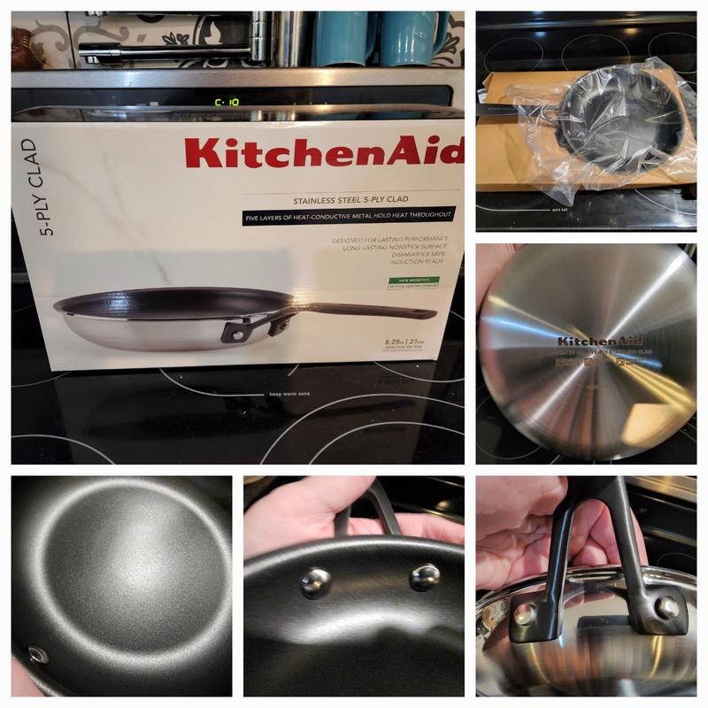 KitchenAid 5-Ply Clad Stainless Steel 8.25 Nonstick Frying Pan