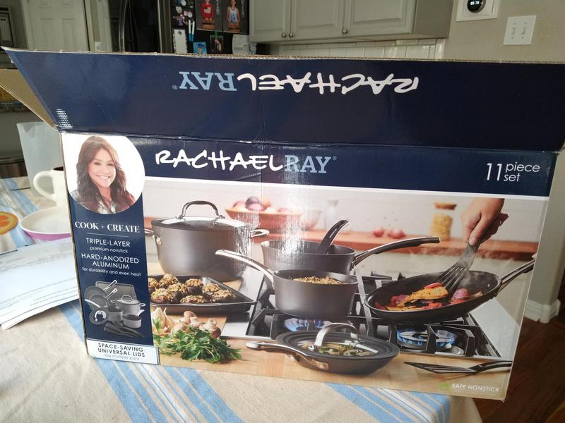 Rachael Ray Cook + Create 11pc Aluminum Nonstick Cookware Set