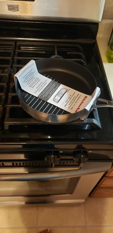 KitchenAid 10.25 Round Stainless Steel Non-Stick Grill Pan + Reviews, Crate & Barrel