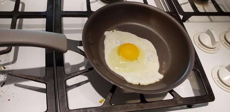 Eggs don't stick to Rachael Ray Cookware.
