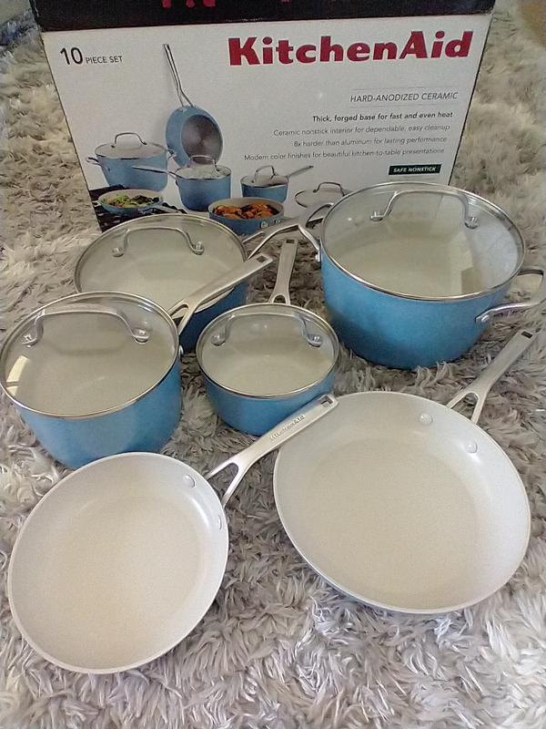 KitchenAid Hard Anodized 10 Nonstick Ceramic Frying Pan - Blue Velvet