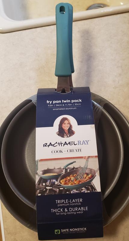 Rachael Ray 2-Piece 9 and 11 Cook + Create Aluminum Nonstick Frying Pan  Set - 14758