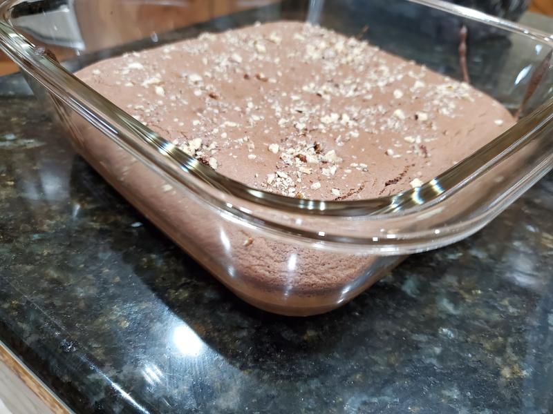 Close up, baked brownie