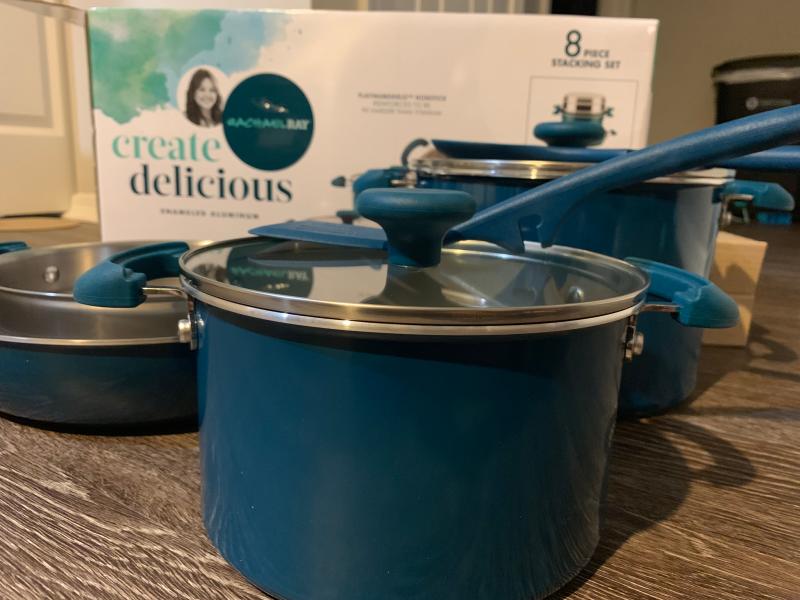 Rachael Ray 12167 Create Delicious Stackable Nonstick Cookware Set - Teal  Shimmer, 8 Piece, 1 - Foods Co.