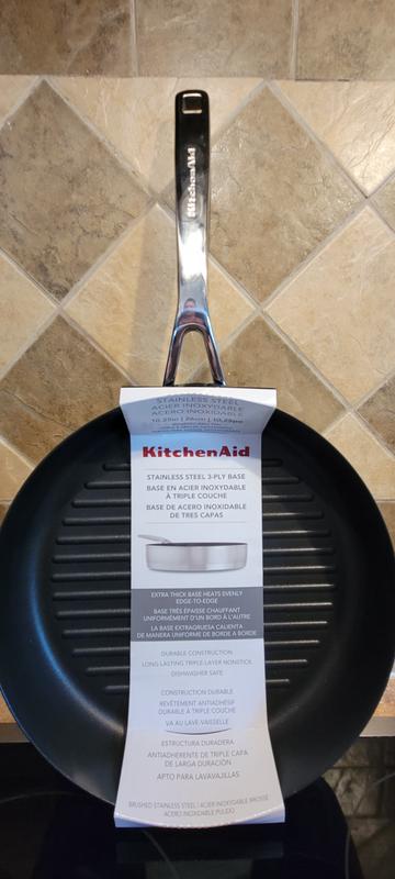 KitchenAid 10.25 Round Stainless Steel Non-Stick Grill Pan +