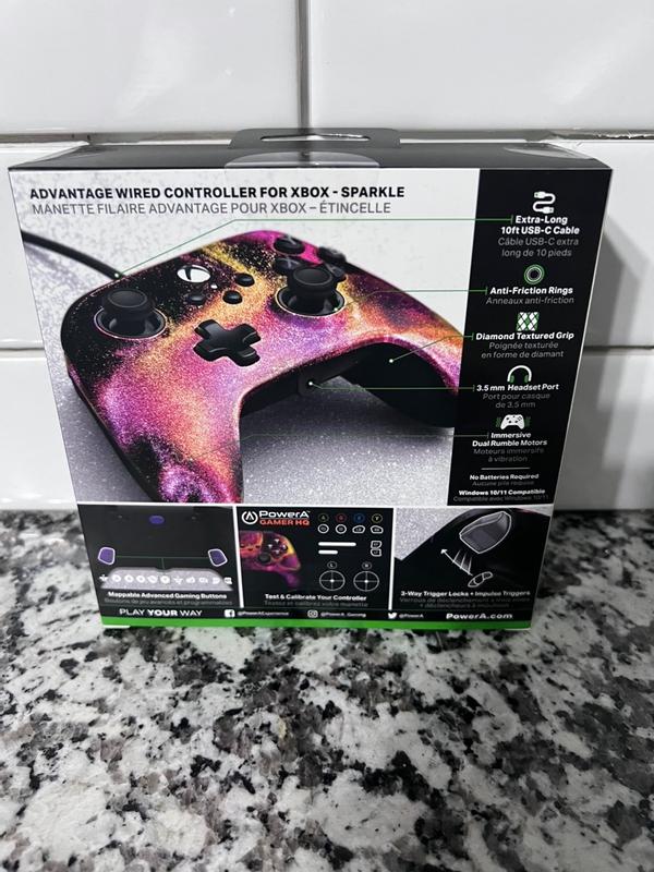 PowerA Advantage Wired Controller for Xbox Series X|S - Sparkle, gamepad,  wired video game controller, gaming controller, USB-C, Works with Xbox One