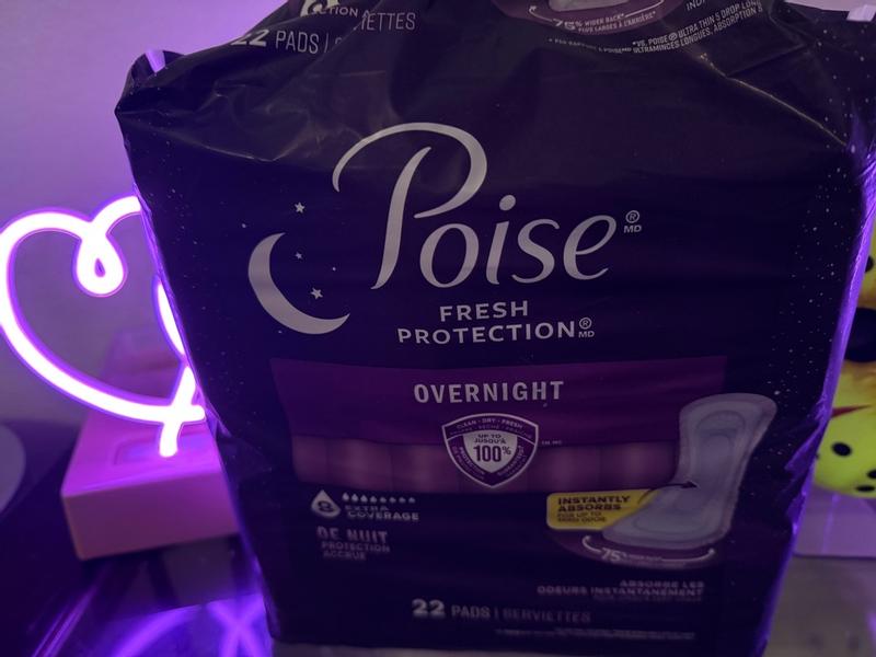 Poise Incontinence Bladder Control & Postpartum Pads For Women - Extra Coverage - Overnight Absorbency (8 Drop - View #2