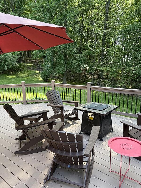 POLYWOOD Grant Park Traditional Curveback Navy HDPE Plastic
