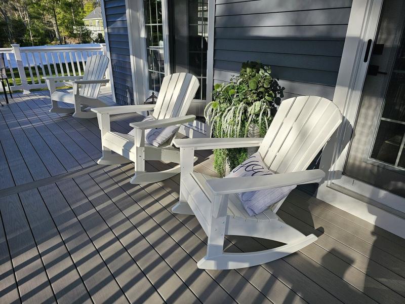 POLYWOOD Grant Park Traditional Curveback Navy HDPE Plastic