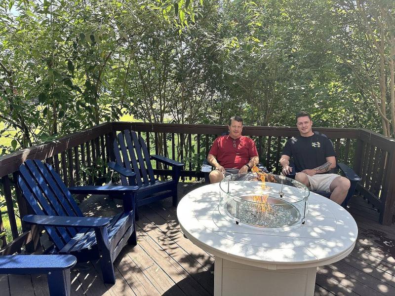 Classic Adirondack 6 Pc Recycled Plastic Fire Pit Seating Set in