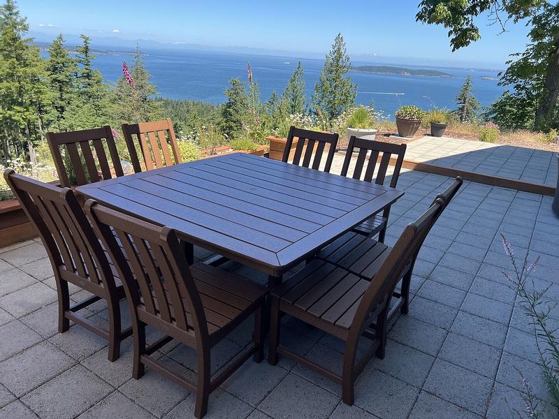 POLYWOOD Vineyard 9-Piece Dining Set - Mahogany : BBQGuys