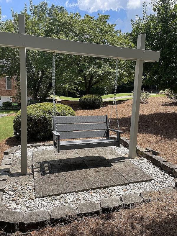 POLYWOOD Lakeside 2-person Teak Plastic Outdoor Swing MNS481TE at Lowes.com