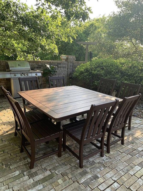 POLYWOOD Vineyard 9-Piece Dining Set - Mahogany : BBQGuys
