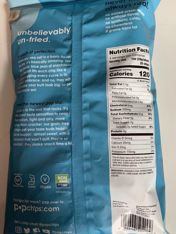 Pop Chips Nutrition Label Besto Blog