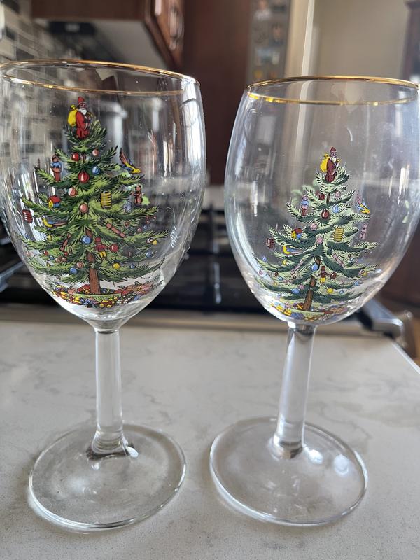 Christmas Wine Glasses, 2 Pack