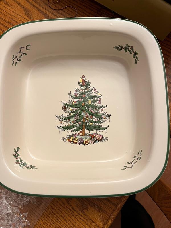 Spode Made in England Christmas Tree 12″ Large Square Baker Baking… –  Second Wind Vintage