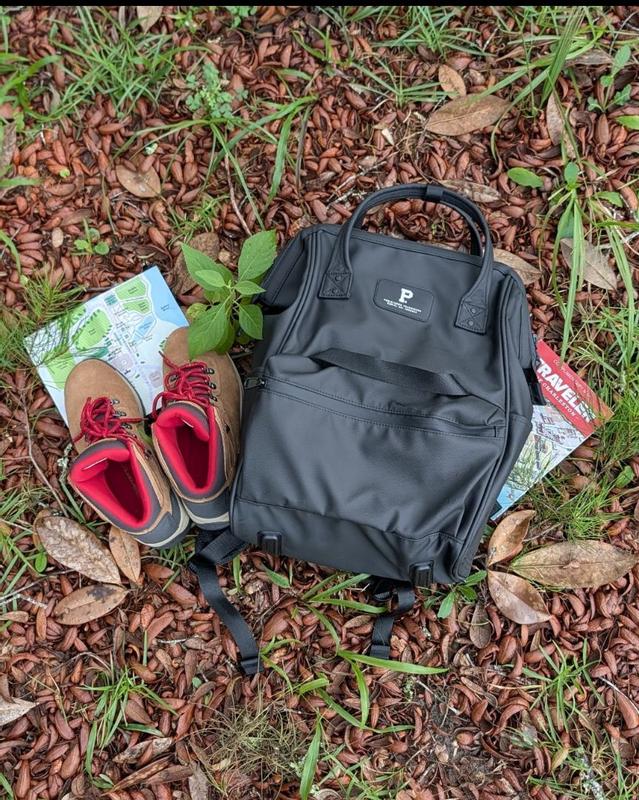 Customer photo for "The Portland Gear Cascade Backpack is a stylish, water-resistant, and super versatile bag that seamlessly transitions from rainy outdoor trail adventures to everyday commutes."