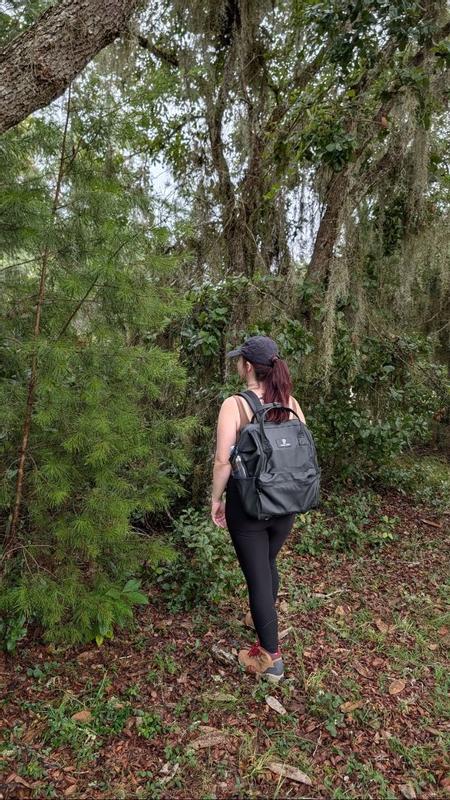 Customer photo for "The Portland Gear Cascade Backpack is a stylish, water-resistant, and super versatile bag that seamlessly transitions from rainy outdoor trail adventures to everyday commutes."