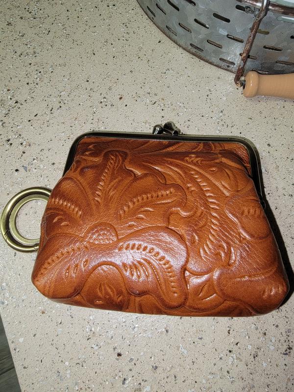 PATRICIA NASH Change Coin Purse & Keychain Kisslock Leather