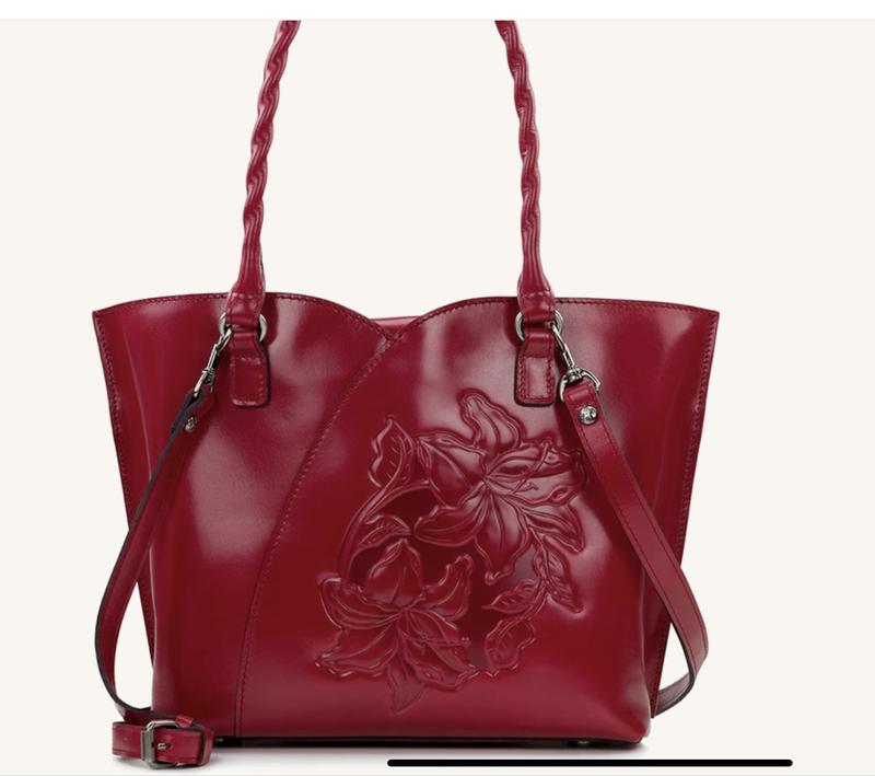 Ruby Red Patent Leather Tote Bag