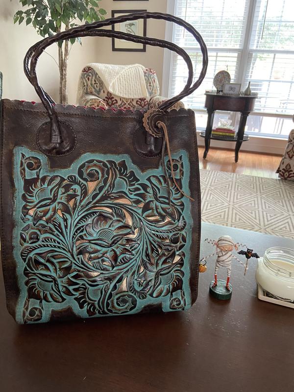 Leather tote Guy Laroche Turquoise in Leather - 24814132