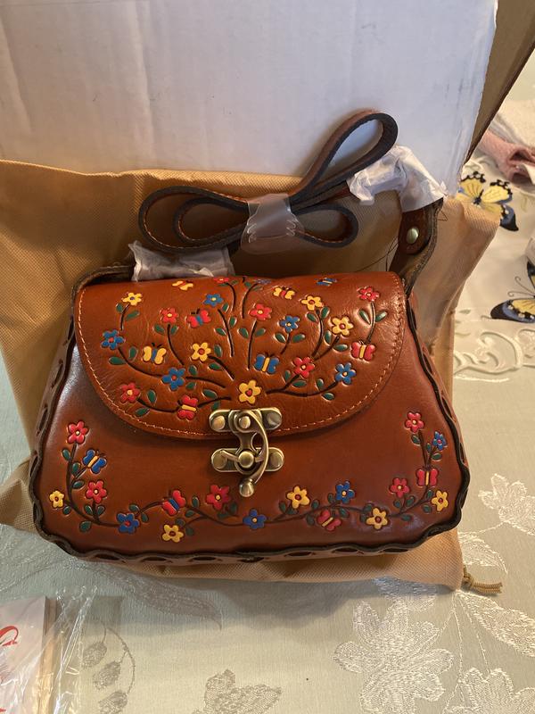 Prismatic Art Leather Hand Painted Handbag - Sylvias Designers Touch