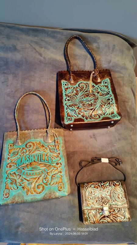 Cavo Tote Destination Burnished Tooled Cutout Patricia Nash