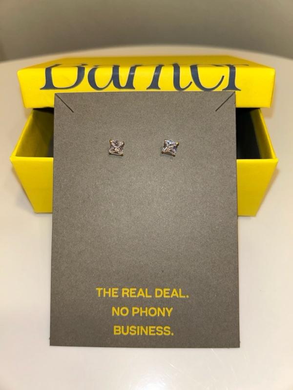 5mm Square-Cut Cubic Zirconia Stud Earrings in 10K Gold | Banter