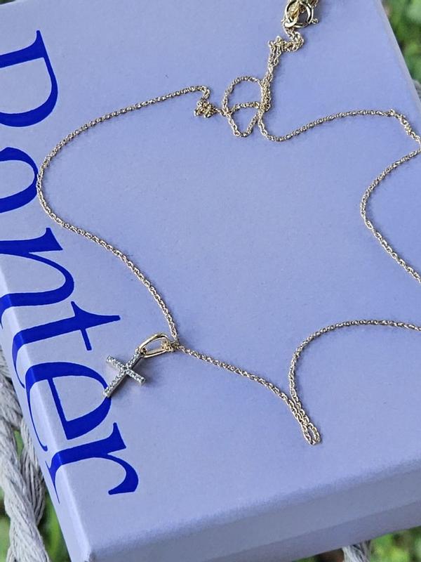 Diamond Accent Cross Pendant in 10K Gold Banter