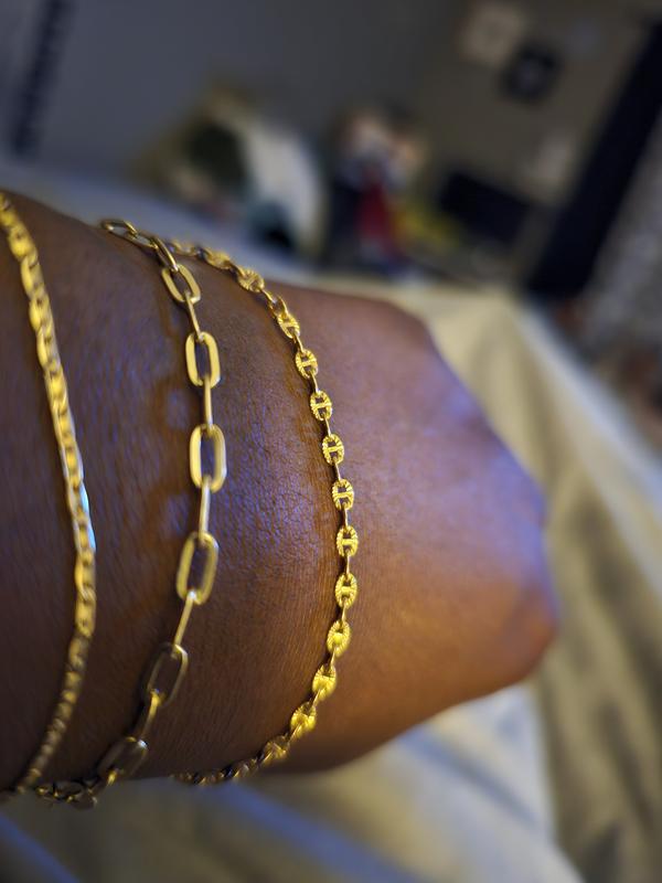 Valentino Chain Bracelet in 10K Hollow Gold - 7.5