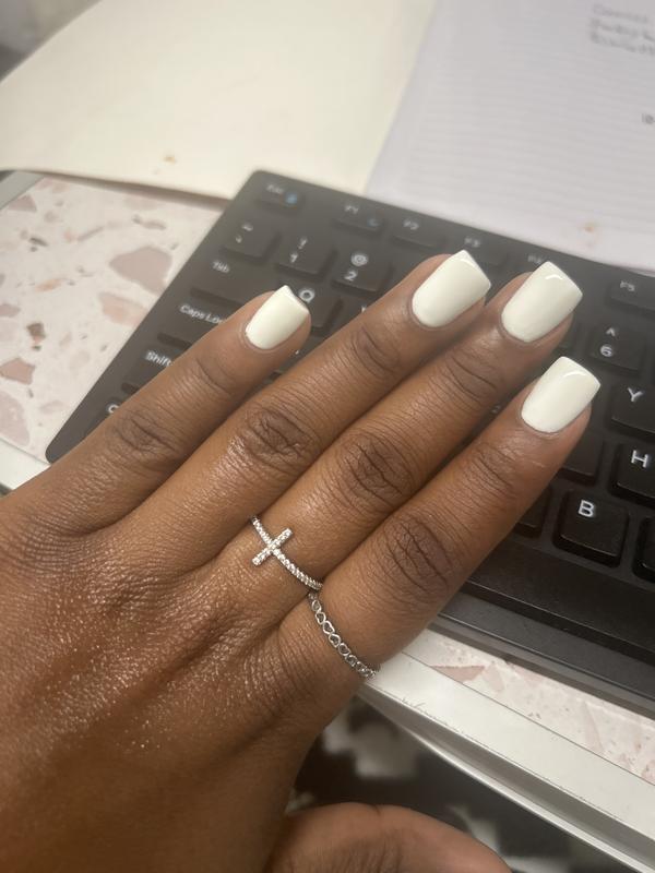 Sterling Silver CZ Sideways Cross Ring | Banter
