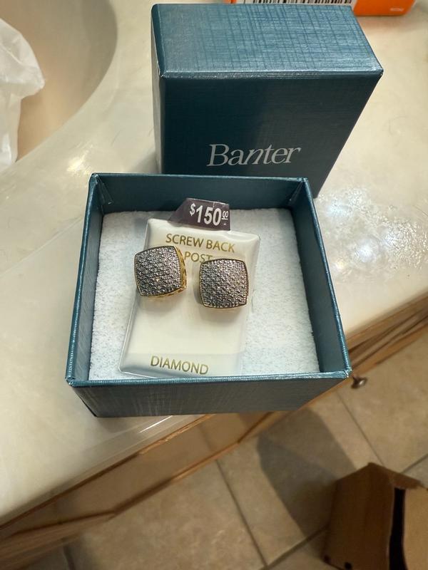 1/10 CT. T.W. Diamond Cube Stud Earrings in Sterling Silver
