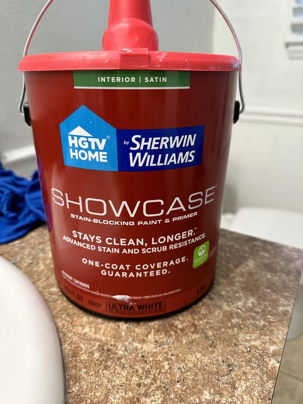 HGTV HOME by Sherwin-Williams Showcase Semi-gloss Extra White Hgsw4005  Acrylic Interior Paint + Primer (5-Gallon) at